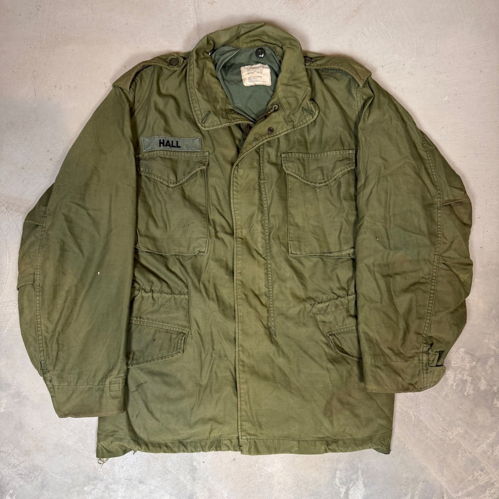 Vintage 70s Alpha Industries M-65 Field Jacket usgi Medium Regular Green vietnam